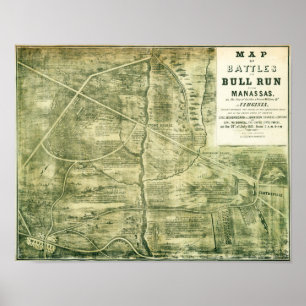 Poster Première bataille de Bull Run - Guerre civile Pano