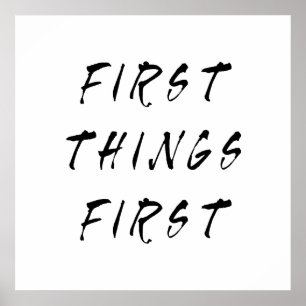 Poster Première Chose Première Citation Slogan Style manu
