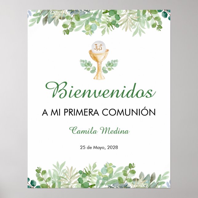 Poster Première communion Bienvenue Cartel de Bienvenida (Devant)