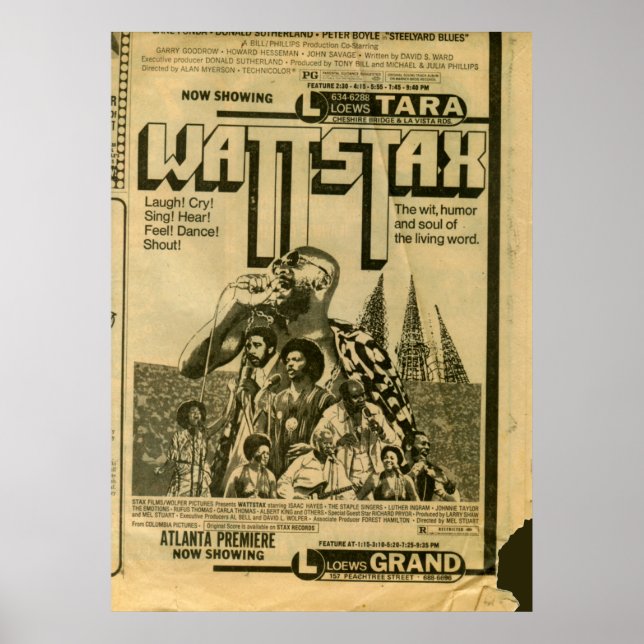 Poster Première du film Ephemera Wattstax vintage 1973 (Devant)