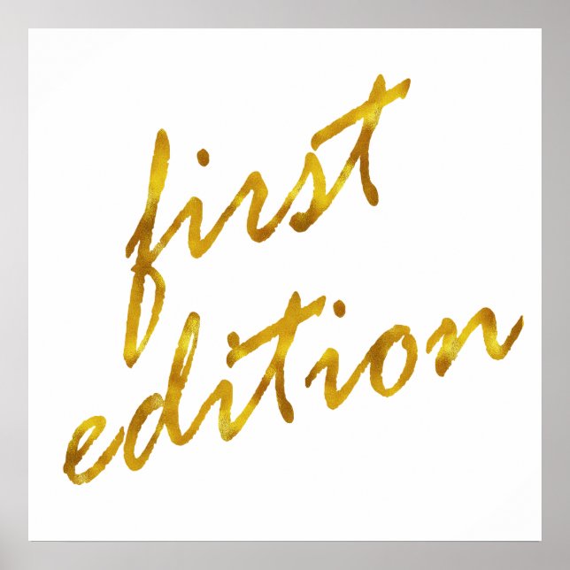 Poster Première Édition Citation Faux Gold Foil Metallic  (Devant)