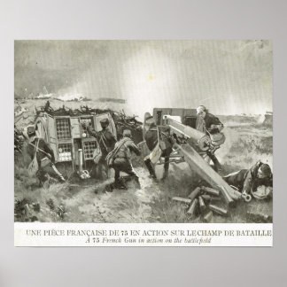 Poster Première Guerre mondiale, artillerie française en
