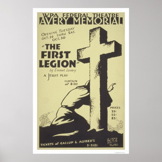 Poster Première Légion jésuite 1937 WPA (Devant)
