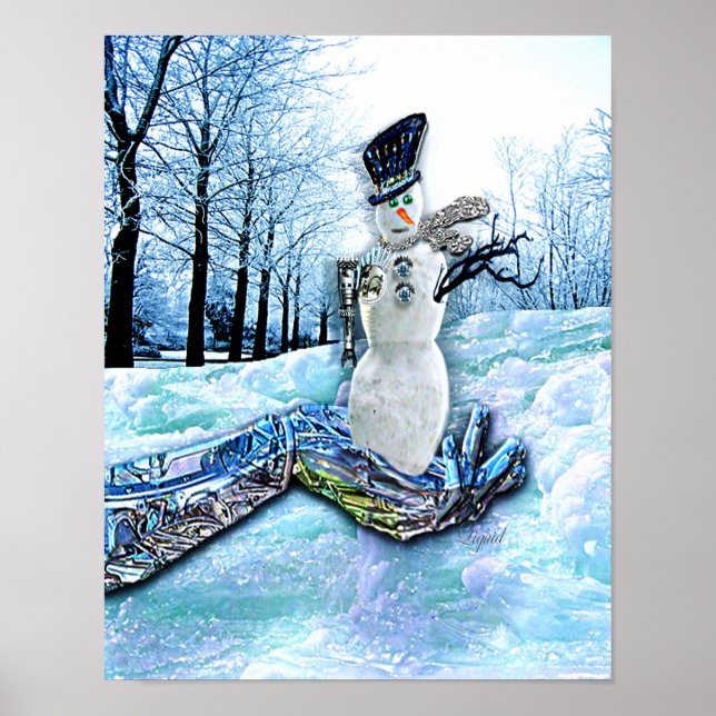 Poster Première neige sur toile (Devant)