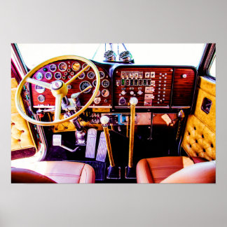 Poster Première photo prise à l'intérieur d'un Peterbilt 