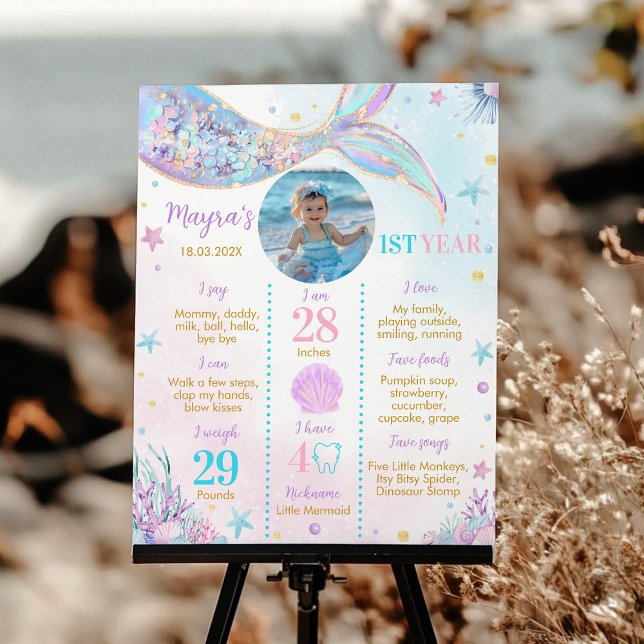 Poster Première Sirène Anniversaire Photo Jalon (Créateur téléchargé)