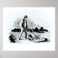 Première tondeuse à gazon (gravure) (photo b/w)