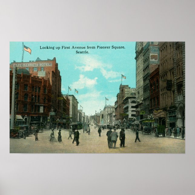 Poster Première vue de l'avenue Pioneer (Devant)