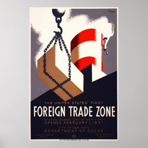 Poster Première zone de commerce extérieur