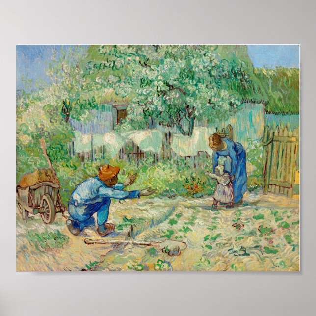 Poster Premiers pas après Millet (1890) par Vincent (Devant)