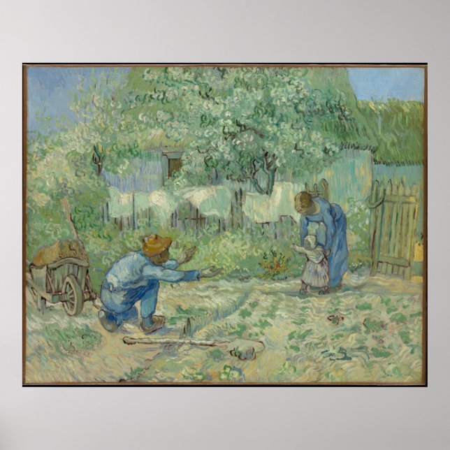 Poster Premiers pas, après Millet 1890 Vincent van Gogh (Devant)