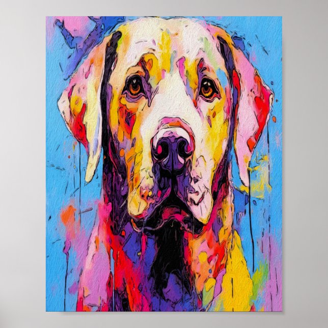 Poster Premium Abstrait Labrador Print (CHOISISSEZ VOTRE  (Devant)