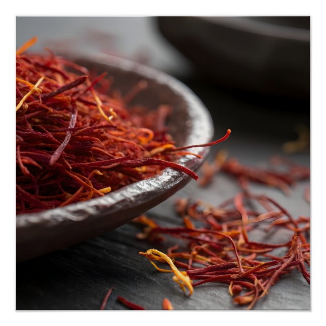 Poster Premium Saffron Threads Extreme Macro Close Up Lux (Devant)