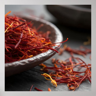 Poster Premium Saffron Threads Extreme Macro Close Up Lux