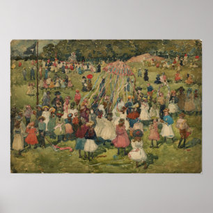 Poster Prendergast - Fête du Travail Central Park 1901