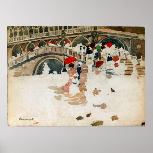 Poster Prendergast - Parapluies Dans La Pluie Venise