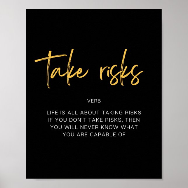 Poster Prendre des risques Citation inspirante (Devant)