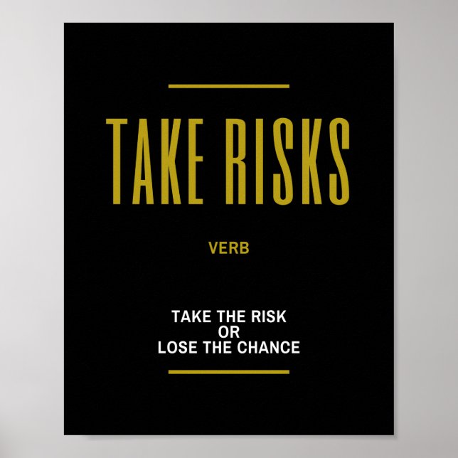 Poster Prendre des risques Citation Inspirationnelle (Devant)