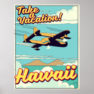 Poster Prenez des vacances ! Carte de voyage à Hawaii