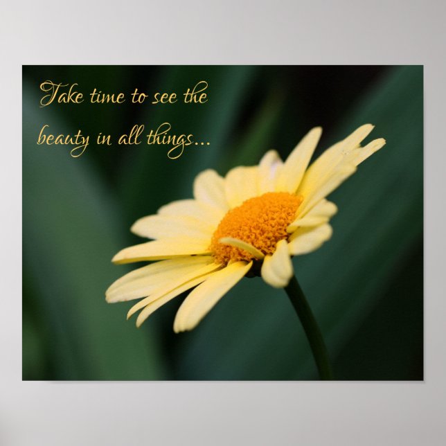 Poster Prenez Le Temps D'Apprécier Daisy Citation Inspira (Devant)