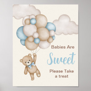 Poster Prenez soin Teddy Bear signe