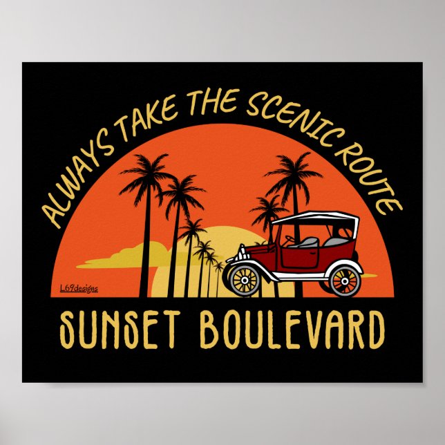 POSTER PRENEZ TOUJOURS LE BOULEVARD PITTORESQUE ROUTE SUN (Devant)