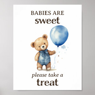 Poster Prenez un Baby shower Teddy Bear Boy