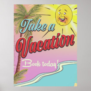Poster Prenez un livre de vacances aujourd'hui!