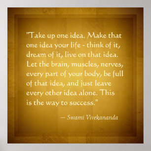 Poster Prenez une citation de succès de Vivekananda de