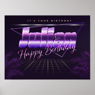 Poster Prénom de Julian Nom de l'anniversaire de l'affich