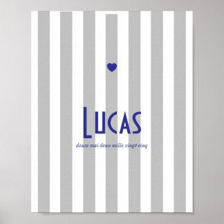 Poster prénom riviera gris