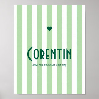 Poster prénom riviera vert