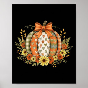 Poster Préparatifs Floraux Automne Citrouille Dentelle Co