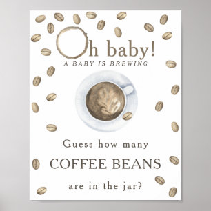 Poster Préparation du café - Combien de grains de café