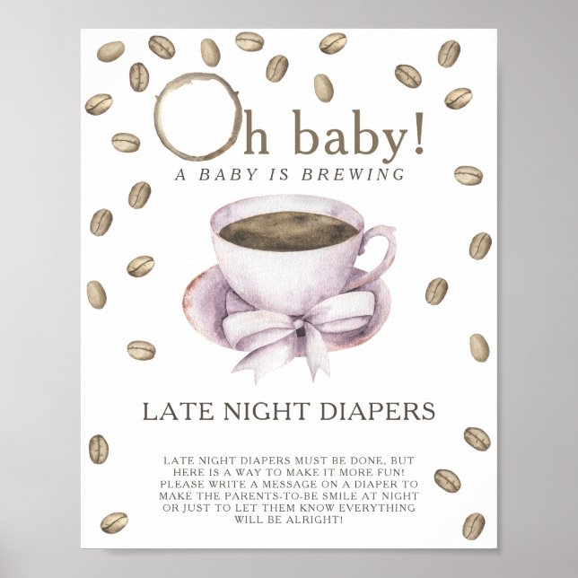 Poster PRÉPARATION DU CAFÉ - Jeu de couches tard la nuit (Devant)