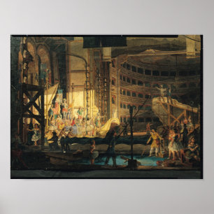 Poster Préparation du paysage dans un théâtre