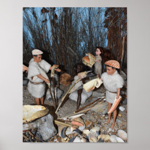 Poster Préparer une chasse préhistorique.