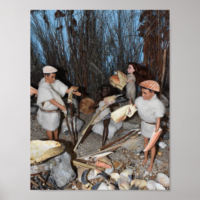 Poster Préparer une chasse préhistorique. (Devant)