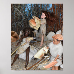 Poster Préparer une chasse préhistorique.