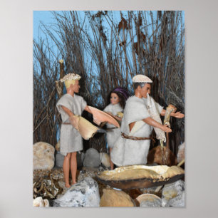 Poster Préparer une chasse préhistorique.