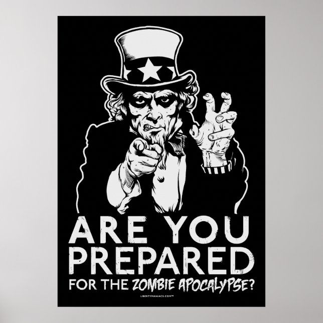 Poster Préparez-Vous Pour L'Affiche Zombie Apocalypse (Devant)