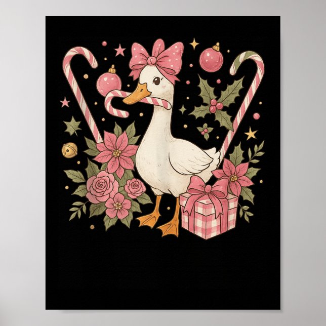 Poster Preppy Coquette Goose Christmas 2025 Family Matchi (Devant)