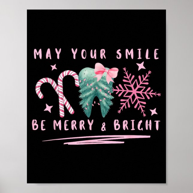 Poster Preppy Coquette Teeth May Your Smile Be Merry And  (Devant)