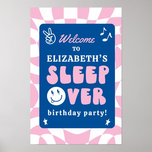 Poster Préppy Dormir pendant l'anniversaire Accueil (Devant)