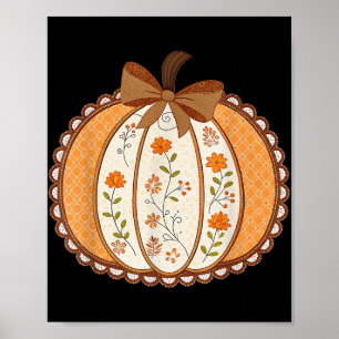 Poster Preppy Floral Citrouille dentelle tendance chemise