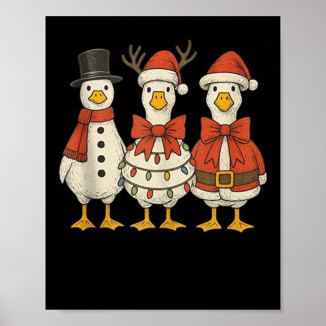 Poster Preppy Goose Christmas Crew 2025 Funny Santa Funny (Devant)