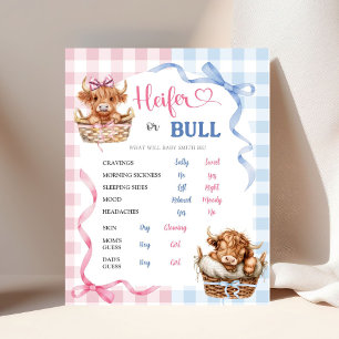 Poster Preppy Heifer ou Bull Genre Révéler Anciennes Cont