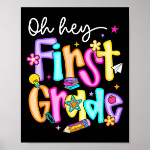Poster Preppy Oh Hey 1ère année Retour à l'école Enseigna