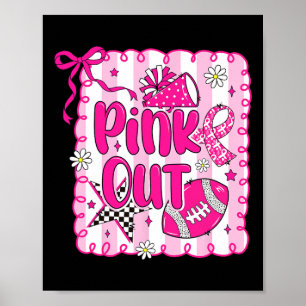 Poster Preppy Pink Out Footll Coquette Cancer du sein Awa
