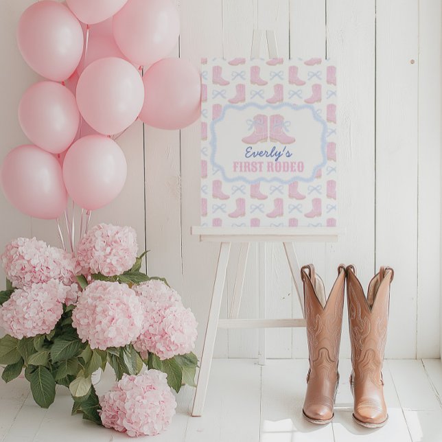 Poster Preppy Rodeo First Birthday Cowgirl Boots (Créateur téléchargé)